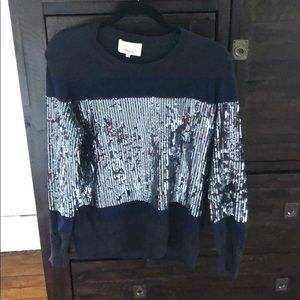 3.1 Phillip Lim wool navy sequin sweater